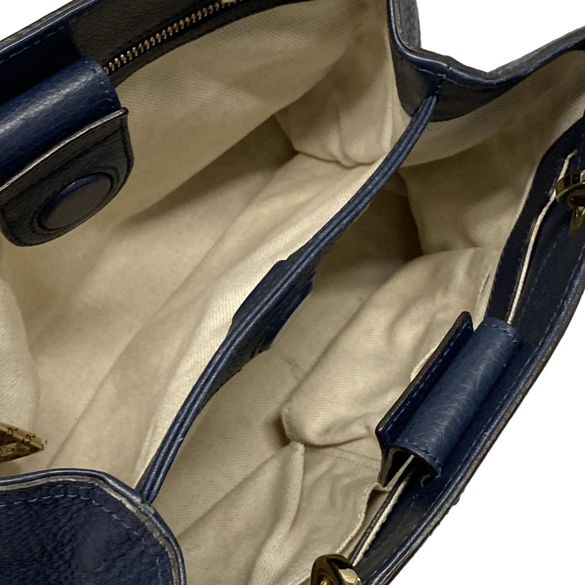 GUCCI グッチ トートバッグ バンブーショッパー 336032 ネイビー レザー DECORATOM_COM_BR