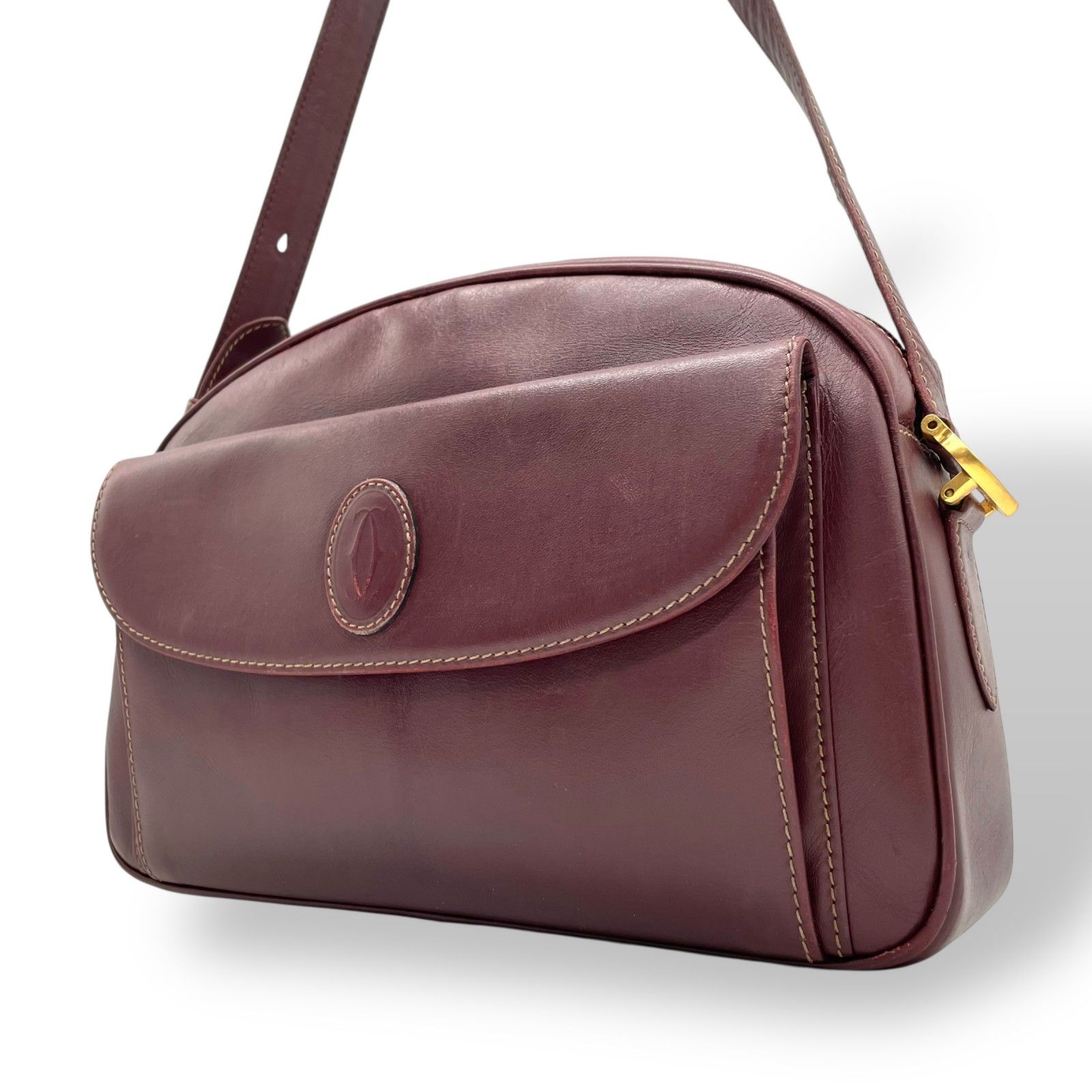美品 Cartier カルティエ マストライン ショルダーバッグ 赤