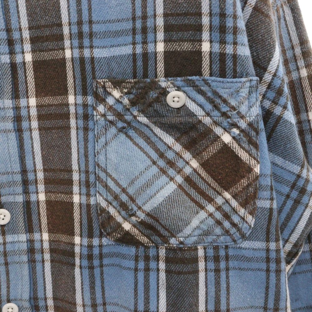 SAINT MICHAEL (セントマイケル) 24AW FRANNEL SHIRT ダメージ加工