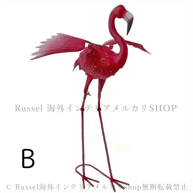 ガーデンライト 庭 屋外 置物 オブジェ フラミンゴ ピンク ガーデン