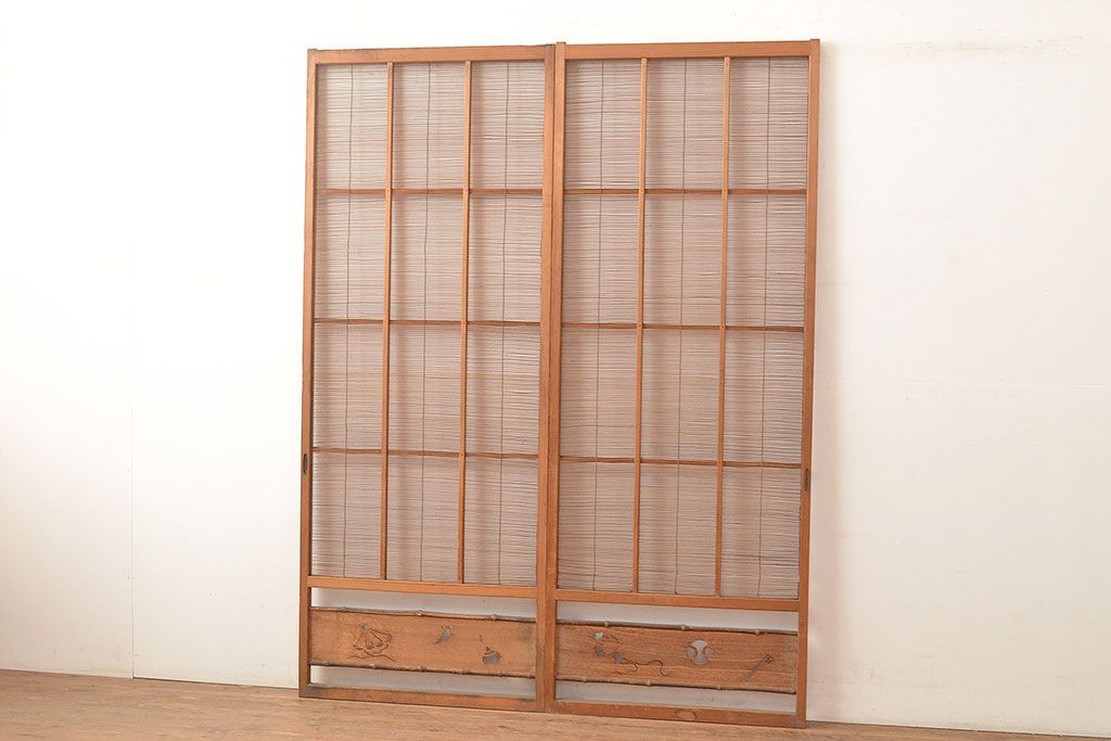 古い建具 窓 1枚 簾戸 すど 葦戸よしど 夏障子 御簾戸 1/2 簾戸のこと
