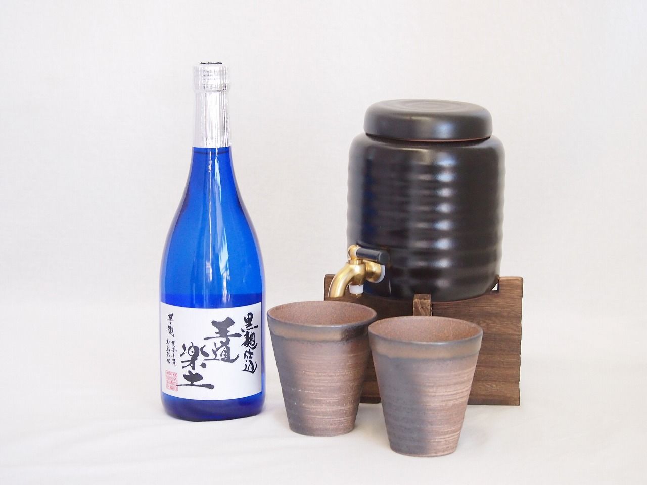本格焼酎サーバー1000cc(18cm×24cm 1kg)三重県萬古焼き備前金彩ペア
