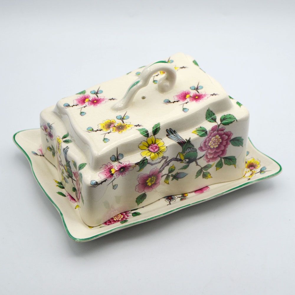 ヴィンテージ 食器 バターディッシュ James Kent ジェームズ ケント Old Foley Chinese Rose チャイニーズローズ イギリス 1955年頃 13 S 743