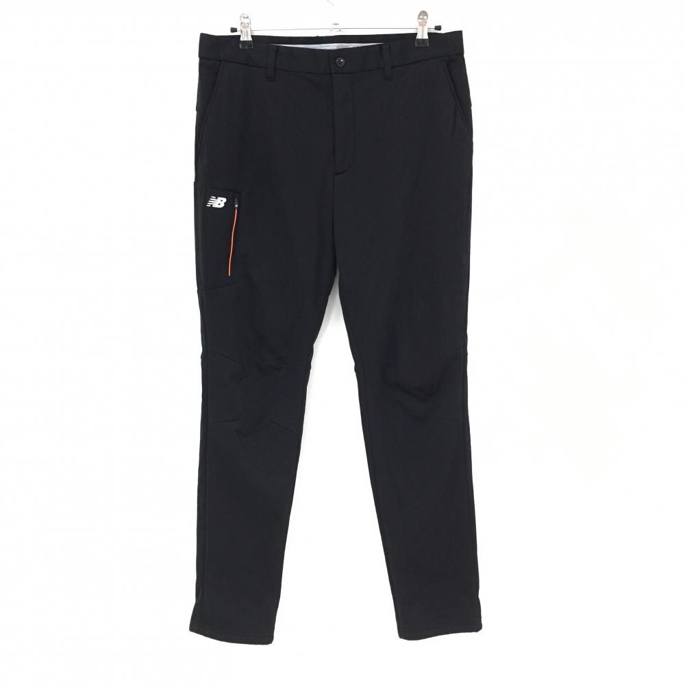 【超美品】ニューバランスゴルフ パンツ 黒 ヘキサゴン地模様 裏起毛 ストレッチ  メンズ 6(XL) ゴルフウェア New Balance