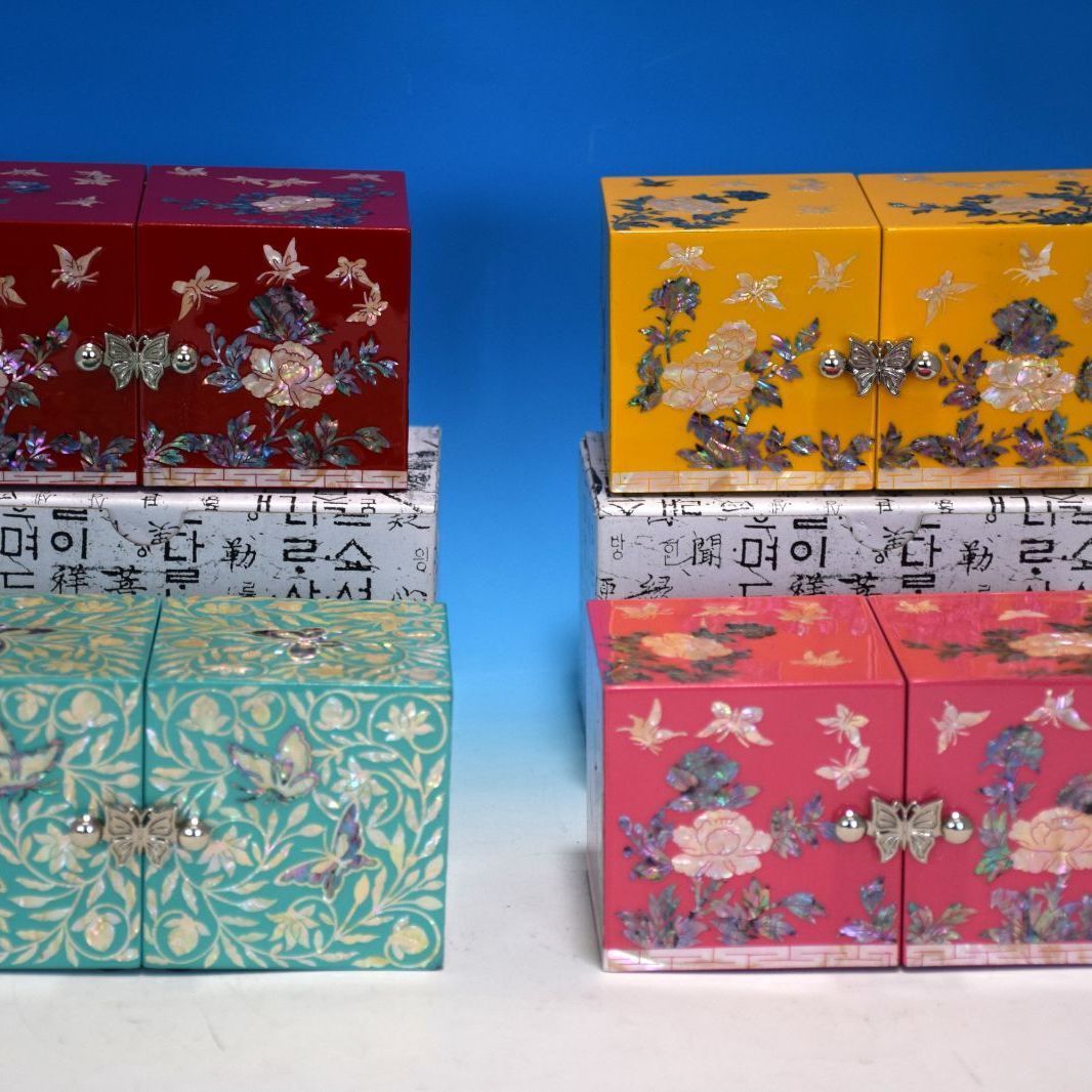 螺鈿細工　韓国伝統工芸品　双子宝石箱　小物入れ 韓国伝統工芸品 螺鈿細工 双子宝石箱 小物入れ - メルカリ