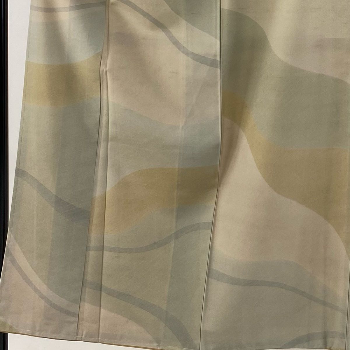 小紋 身丈152.5cm 裄丈62cm S 袷 紬地 幾何学 ベージュ 正絹 秀品