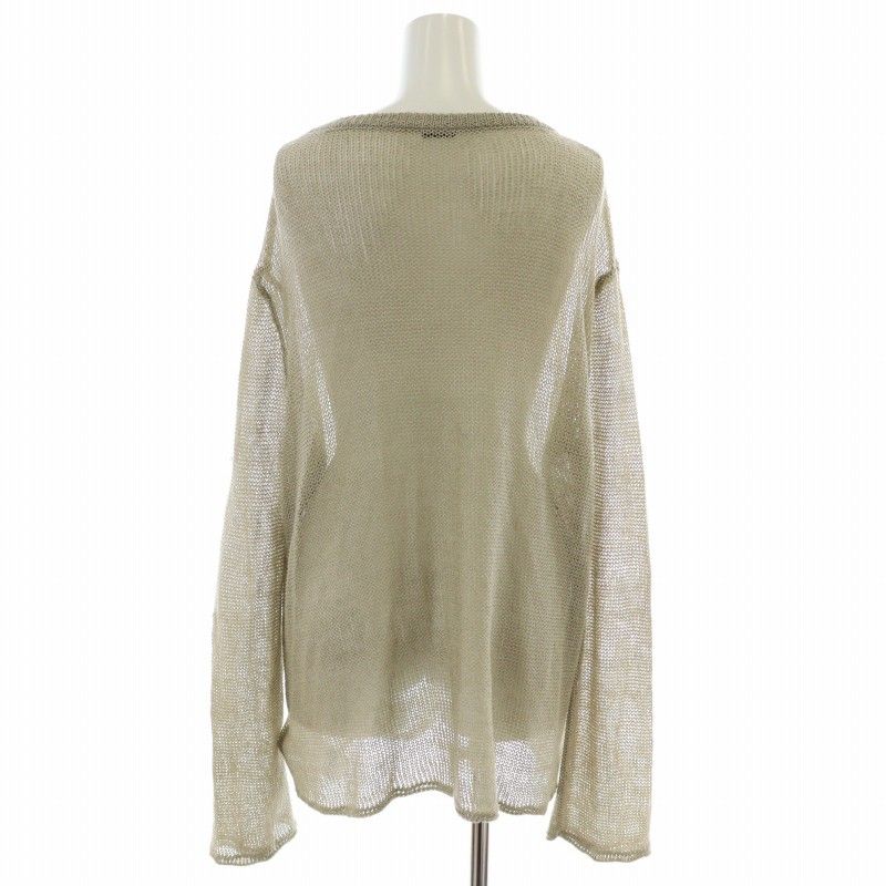 美品 ミラオーウェン リネン混 ニット ロングスカート 麻 レース編み ベージュ ミラオーウェン Mila Owen 24SS リネン混ローゲージシアーニット