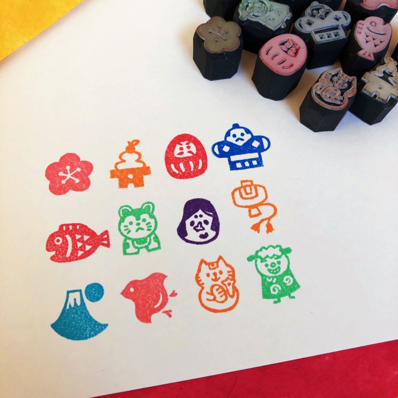 選べる縁起もの ミニはんこ② 消しゴムはんこ＊年賀状 - jackie☆stamp