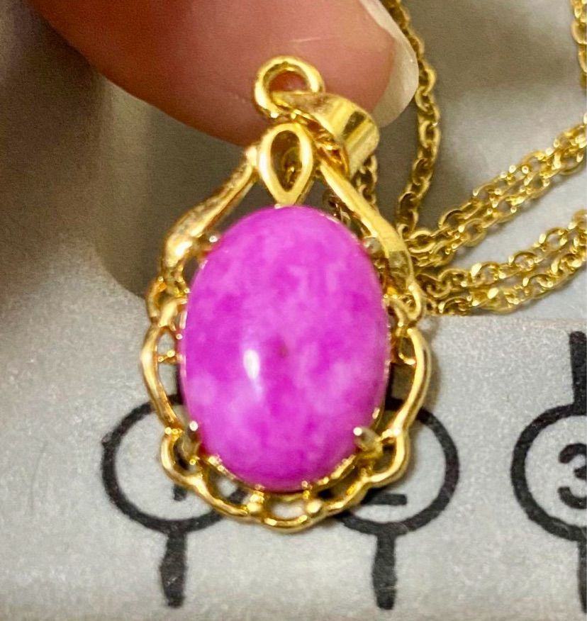 ビンテージ ネックレス 希少 天然石 ピンクスギライト&グリーン ミックス ピンクスギライト - 埼玉県吉川市の天然石専門店・水晶パワーストーン