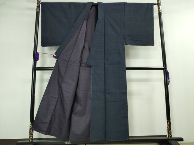 平和屋本店□極上 男性 綿薩摩 東郷織物謹製 手織 實篤 永江明夫(正