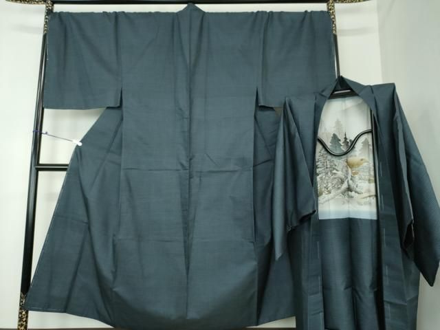 平和屋着物●男性　本場大島紬　アンサンブル　長羽織　100亀甲　総詰め　正絹　逸品　DABA1142ps 平和屋着物○男性 本場大島紬 アンサンブル キングサイズ 長羽織 100