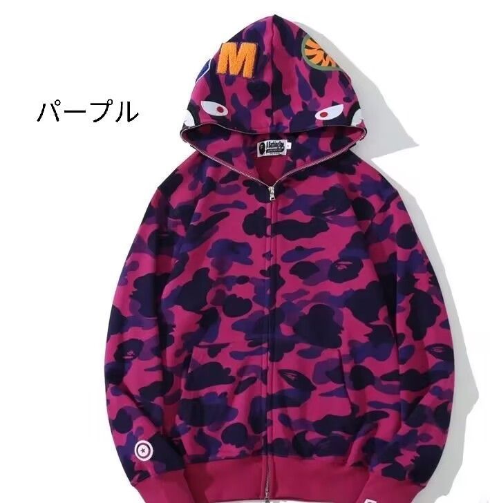 新品A BATHING APE アベイシングエイプ 長袖 トップス Sharkシャークパーカー 男女兼用 7色から撰択