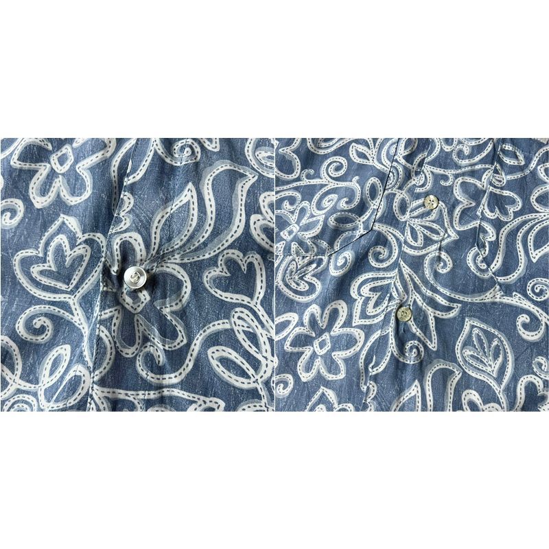 90's GUESS by Marciano 総柄シャツ ビンテージ 90s USA製 GUESS GEORGES MARCIANO 総柄 長袖 レーヨン シャツ M