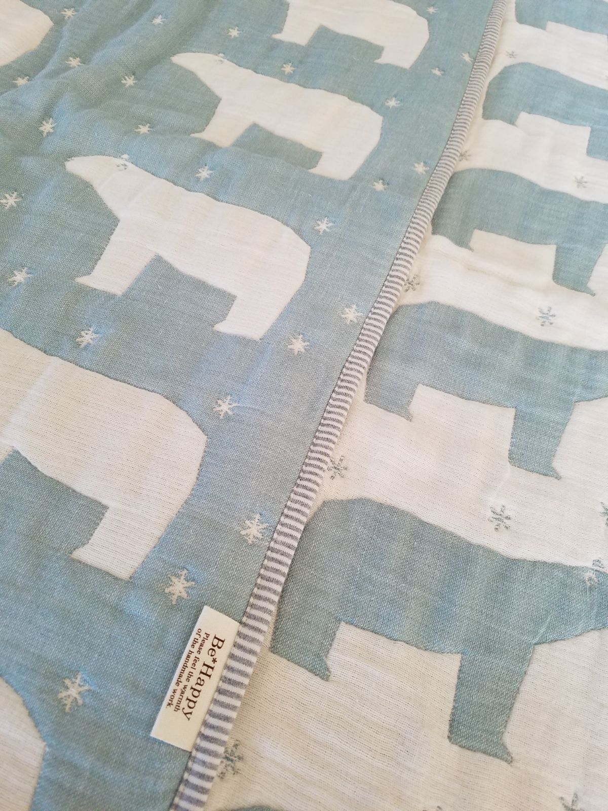 FUWARA◇シロクマさんガーゼケット◇ハンドメイド