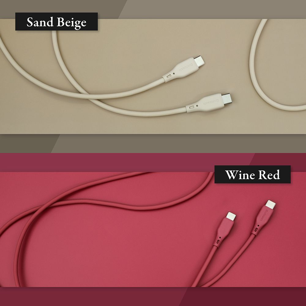 【アウトレット/お買い得品】USB Type-C to USB Type-C ソフトシリコンケーブル 1m シルキータッチでからまりにくい オウルテック公式