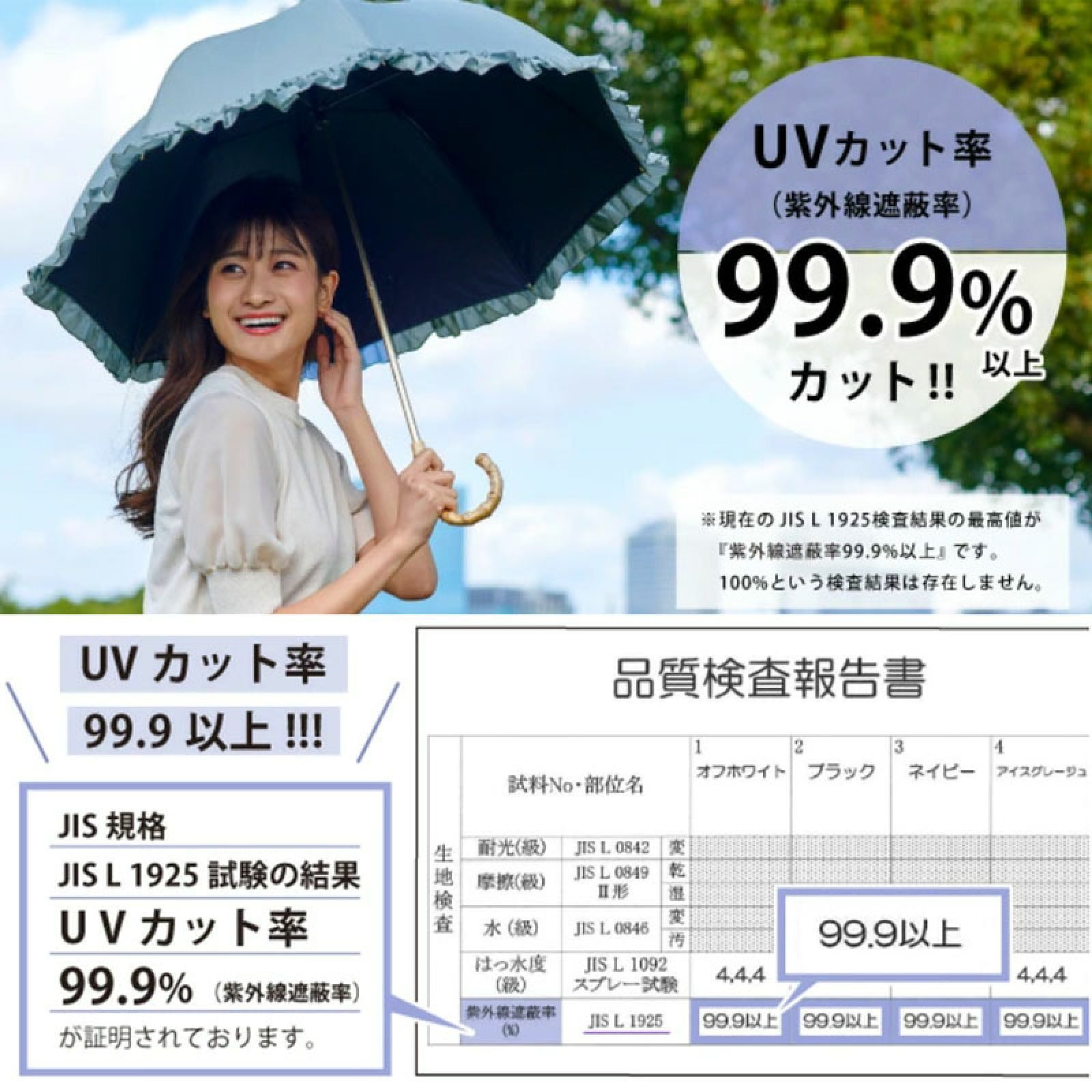 再入荷【ラテベージュ×オフホワイト】 日傘 pink trick 二段