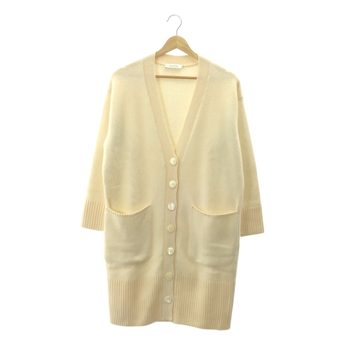 Cruciani | クルチアーニ | カシミヤ シルク混 Vネック ロング ニット カーディガン | 38 | アイボリー | レディース