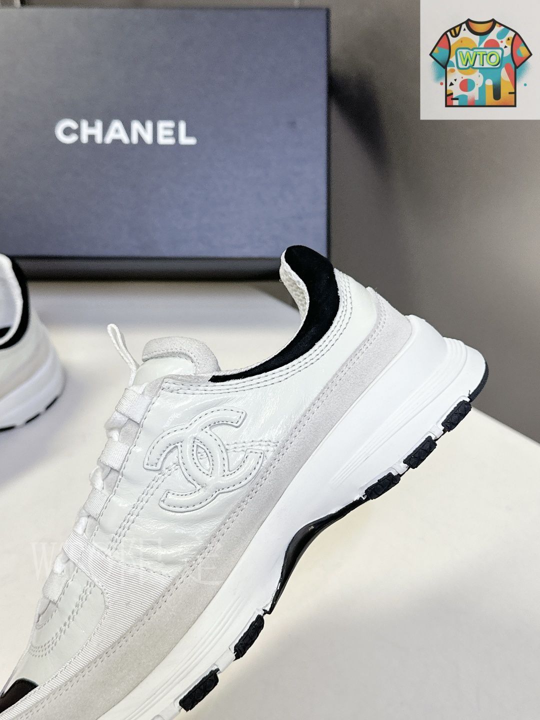 シンプルカジュアル★CHANEL★スニーカー ホワイト25p 新作 目を惹くメンズスニーカー【CHANEL】スニーカー ホワイト