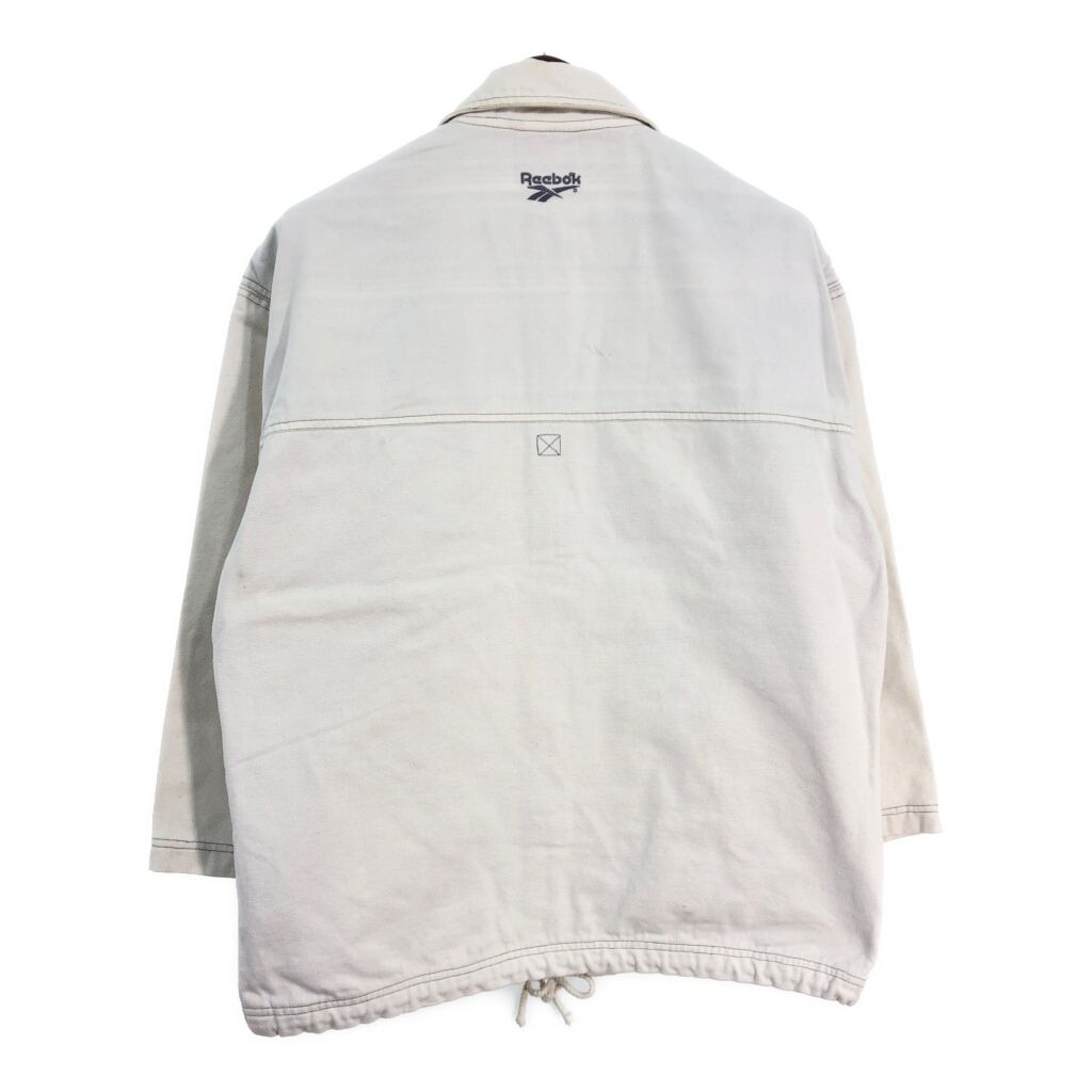 90年代 Reebok リーボック コットンキャンバスジャケット ホワイト（メンズ M相当）中古 古着 T5621 90年代 Reebok リーボック コットンキャンバスジャケット ホワイト