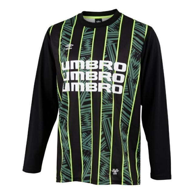 umbro アンブロ THE THIRD グラフィック長袖プラクティスシャツ ブラック L UUUWJB51 BLK | スポーツ 運動 サッカー フットボール サッカー用品 ファッション 服 ウェア サッカーウェア トップス メン