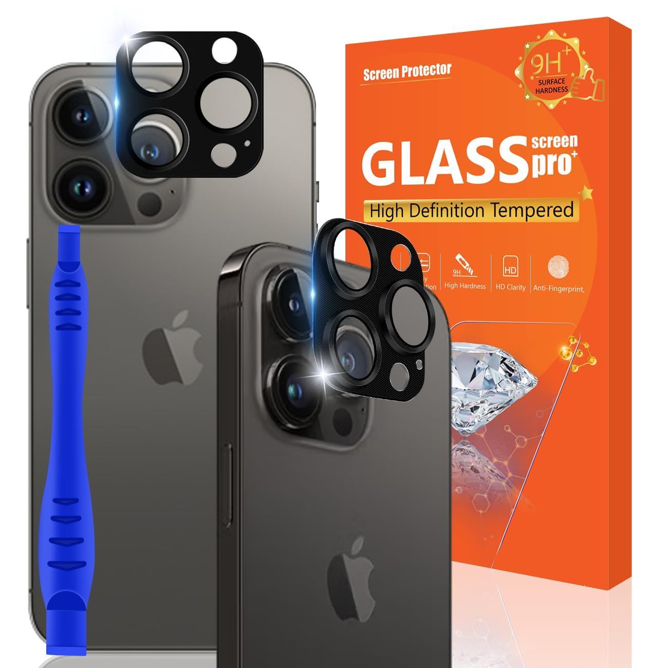 対応 iPhone13 Pro / iPhone13 Pro Max カメラフィルム【国産AGC旭硝子素材- 高 品質】（2枚入） アイフォン13プロ/アイフォン13プロマックス カメラ保護フィルム iPhone13Pro / iPhone13ProMax 強