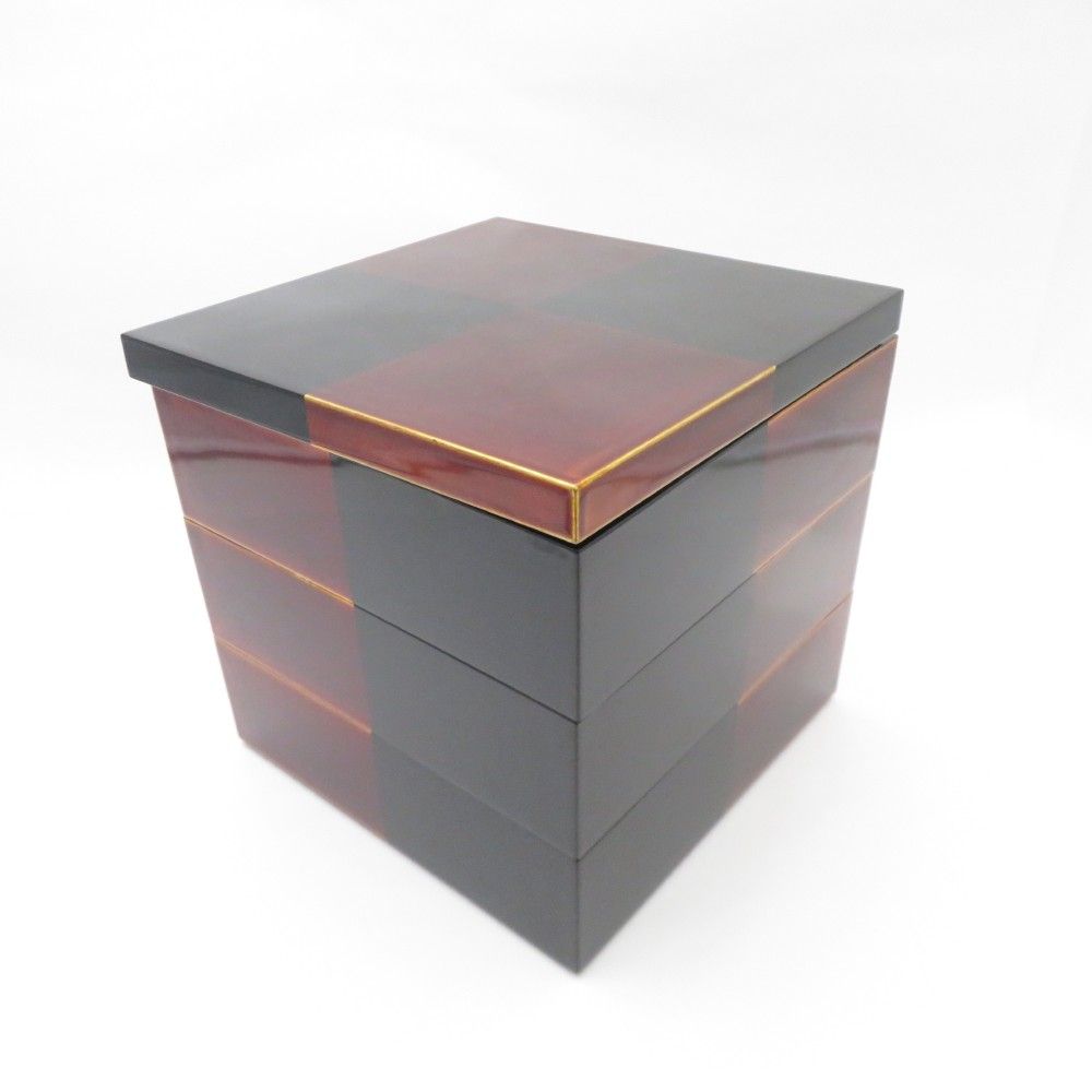 山田平安堂 白檀 三段重 お重箱 天然木 漆器 おせち料理 お正月