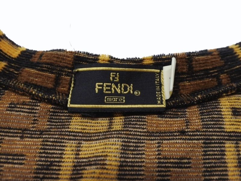 極美品 FENDI フェンディ ズッカ柄 パイル ノースリーブ