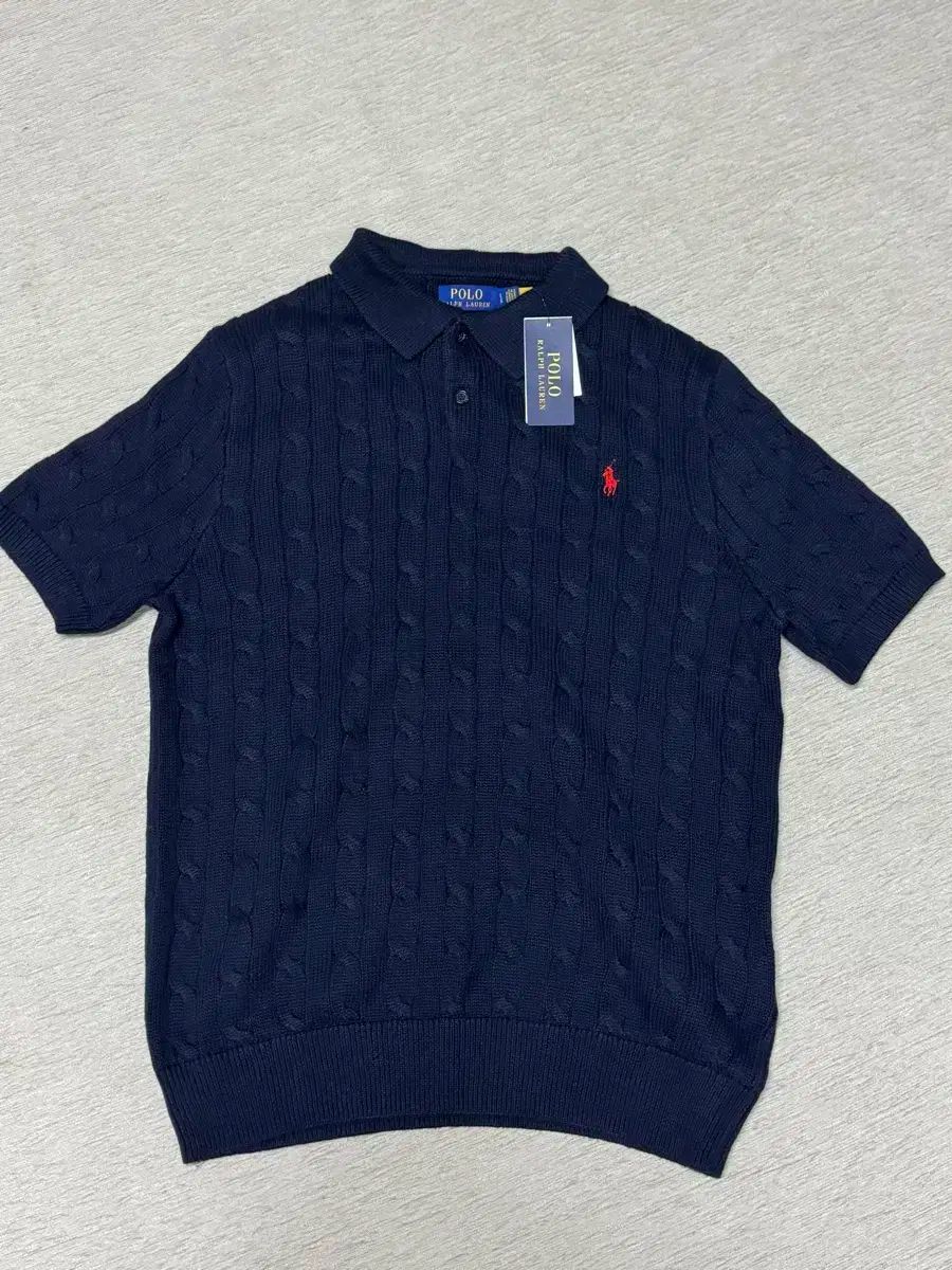 ポロ Ralph Lauren ラルフローレン ケーブル PK 半袖 ニット セーター ネイビー