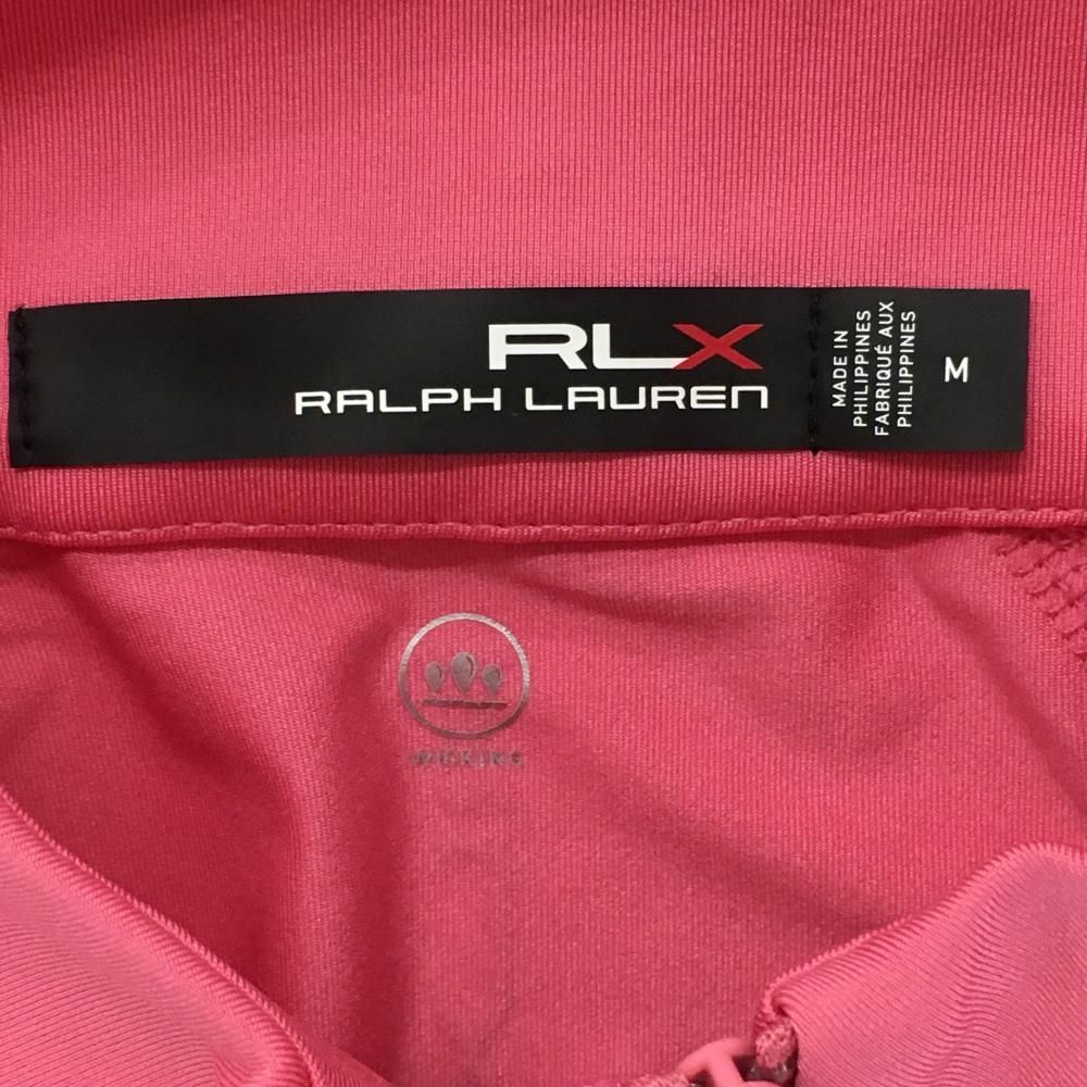 RLX（RalphLauren） - 【超美品】RLXラルフローレン 長袖ハイネックシャツ ピンク ハーフジップ 肩ロゴプリント  レディース M ゴルフウェア Ralph Lauren 超美品】RLXラルフローレン 長袖ハイネックシャツ ピンク ハーフ