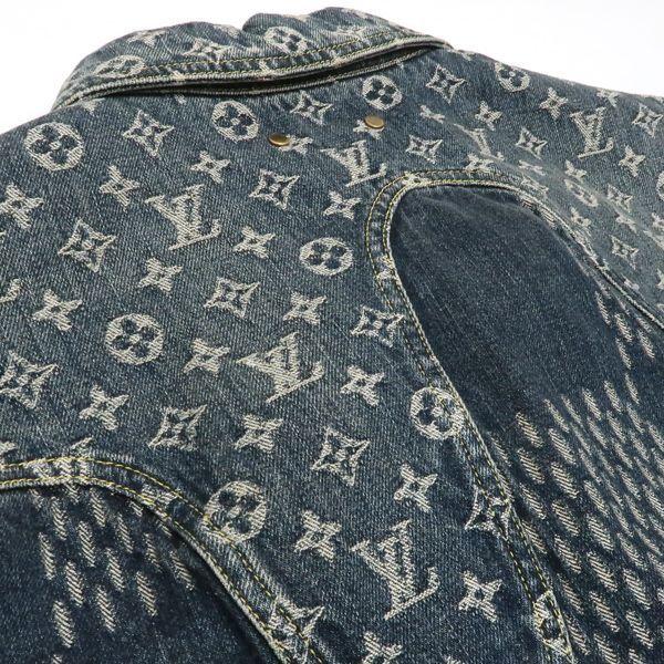 正規品Louis Vuittonヴィトン デニム ダミエ ホワイトジージャン48 ダミエ グラディエントジャカード デニムジャケット ｜ルイ