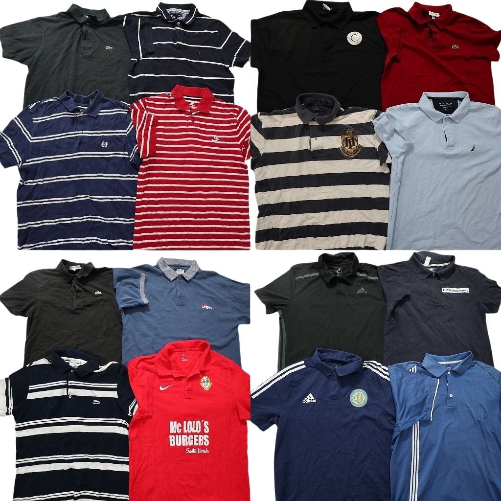 古着卸 ブランドMIX ポロシャツ 16枚セット メンズ S M L ナイキ ノーティカ チャップス ラコステ アディダス 古着 NB9566