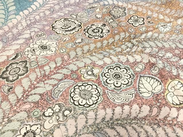 平和屋着物○豪華振袖 辻が花 暈し染め 丹後縮緬 上代48万円 仮絵羽  