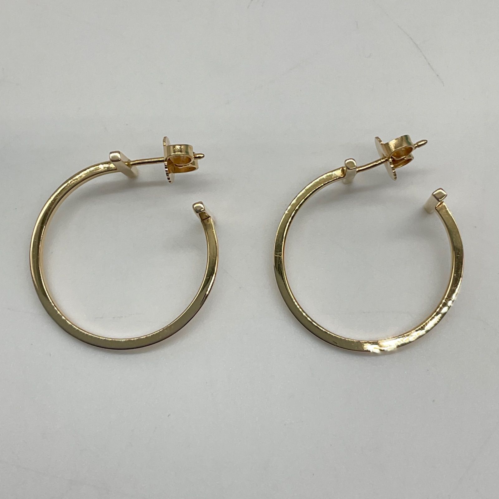 TIFFANY&Co. ティファニー Tワイヤー フープ ピアス K18 Au750  