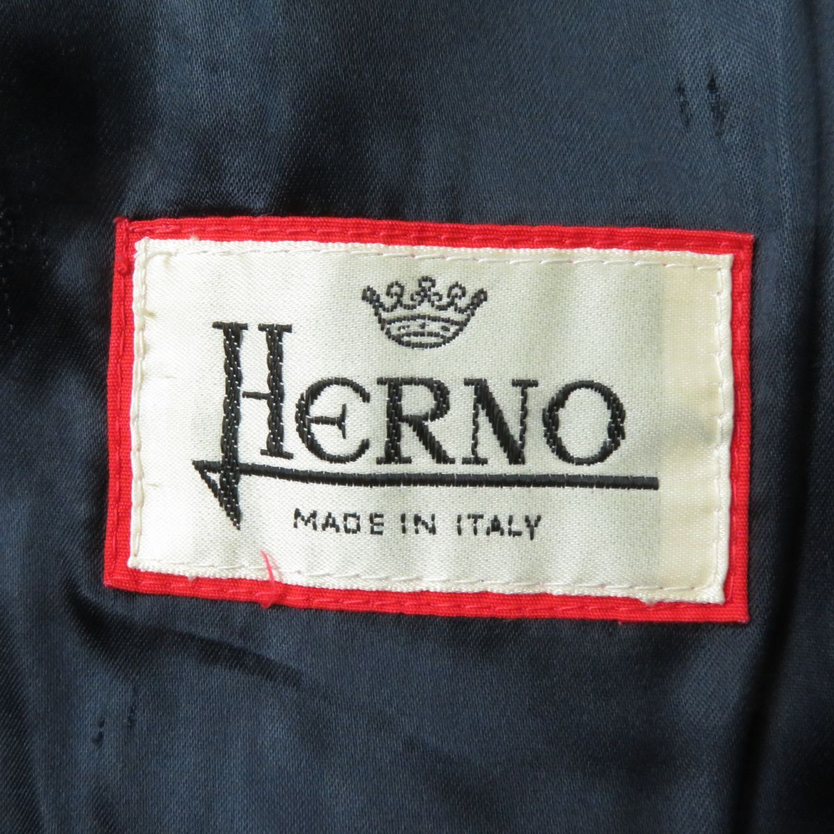 美品☆HERNO ヘルノ ヴィンテージ 裏地総柄 /シルク100％ カシミヤ混 ウールコート ネイビー イタリア製 レディース オーバーサイズ　J05-st30310-68