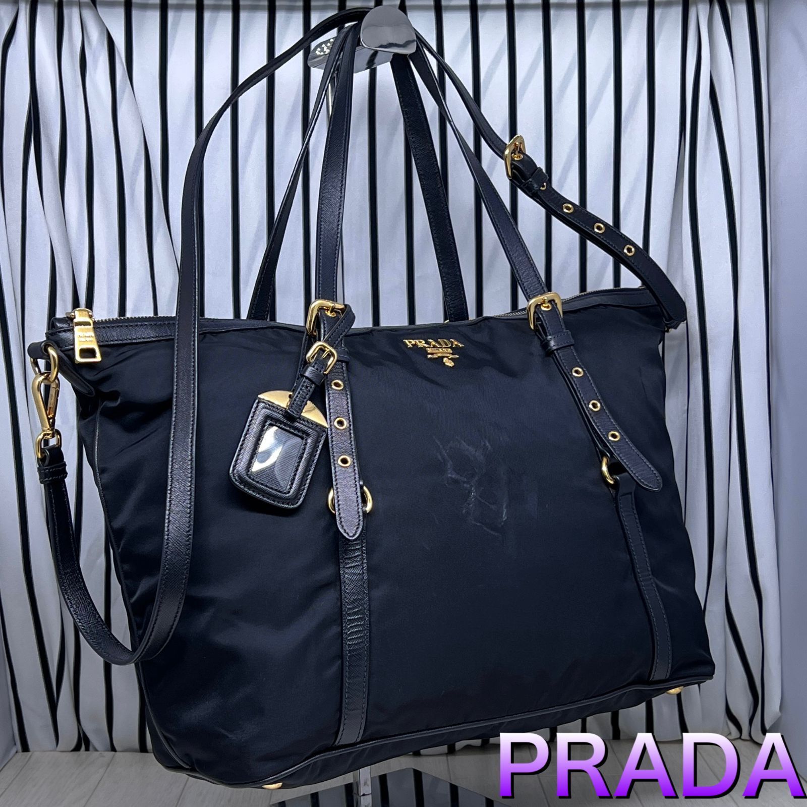 格安】PRADA×プラダ 2Way斜め掛けA4収納可能ショルダーバッグ