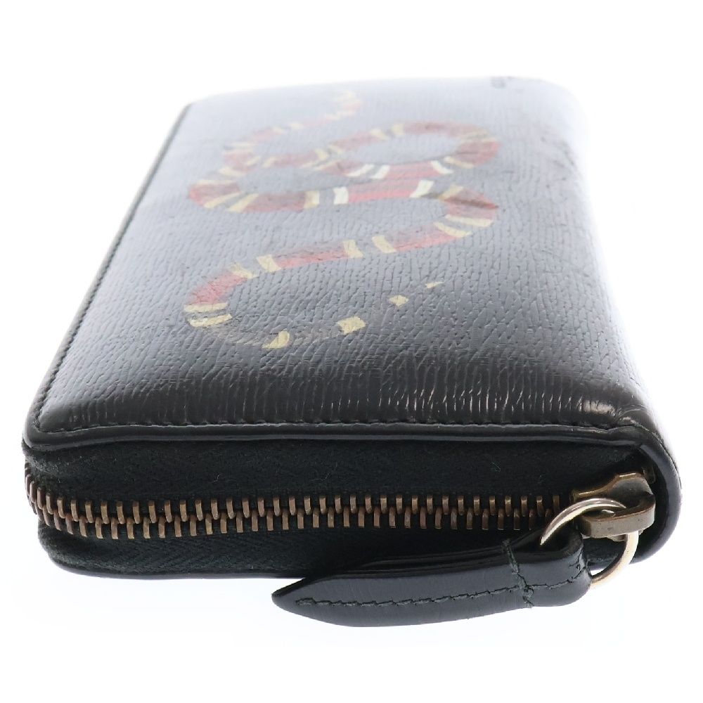 GUCCI グッチ 長財布 ラウンドジップ キングスネーク レザー プリント