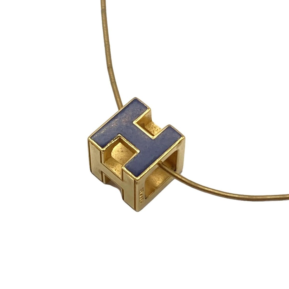 HERMES(エルメス) ネックレス美品  カージュドアッシュ ゴールド×ダークネイビー