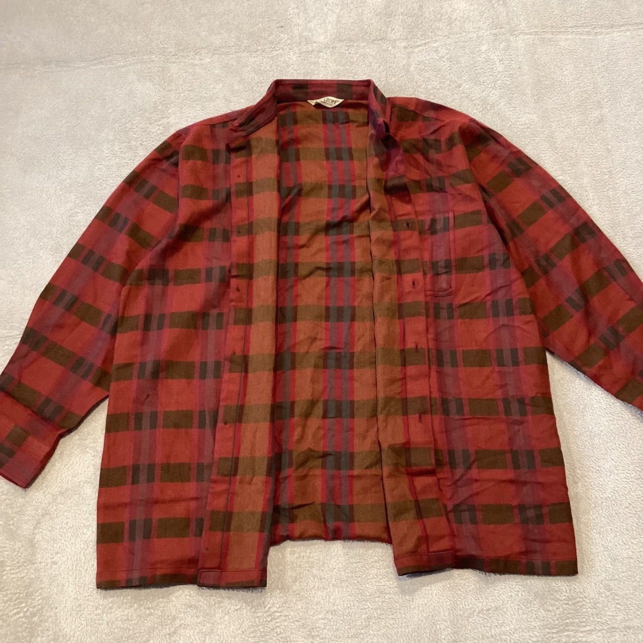 【新品 未使用 未開封】BONTON ボントン　チェックシャツ　匿名配送 LLサイズ☆BONTON シャツ レッド 長袖 チェック柄 ネルシャツ