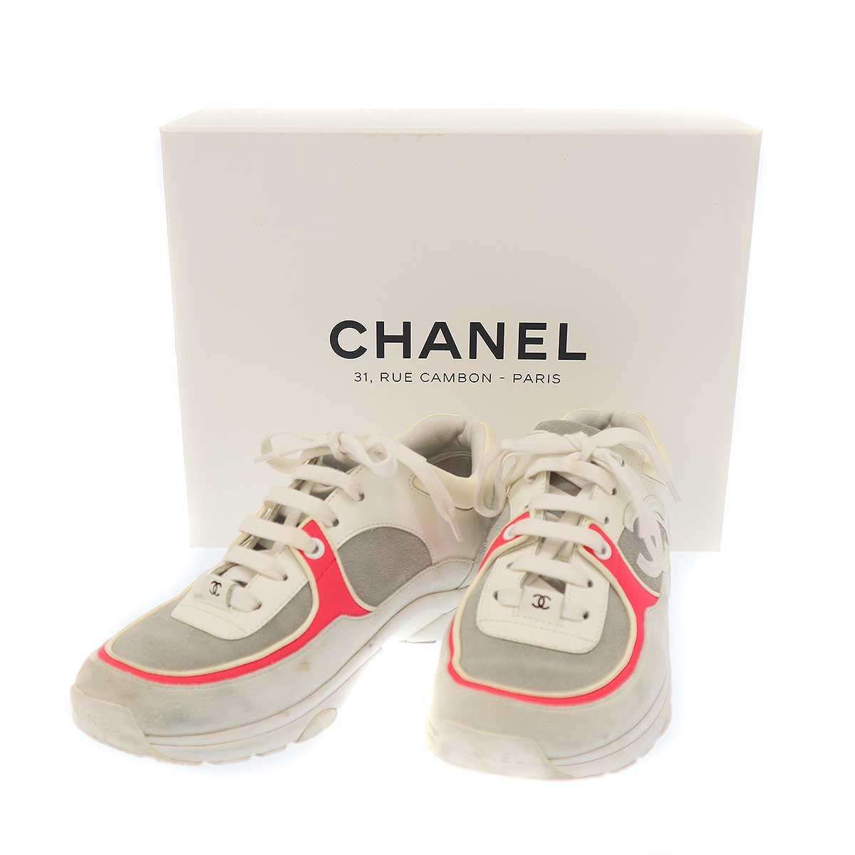 CHANEL シャネル スウェードレザーコンビココマークスニーカー