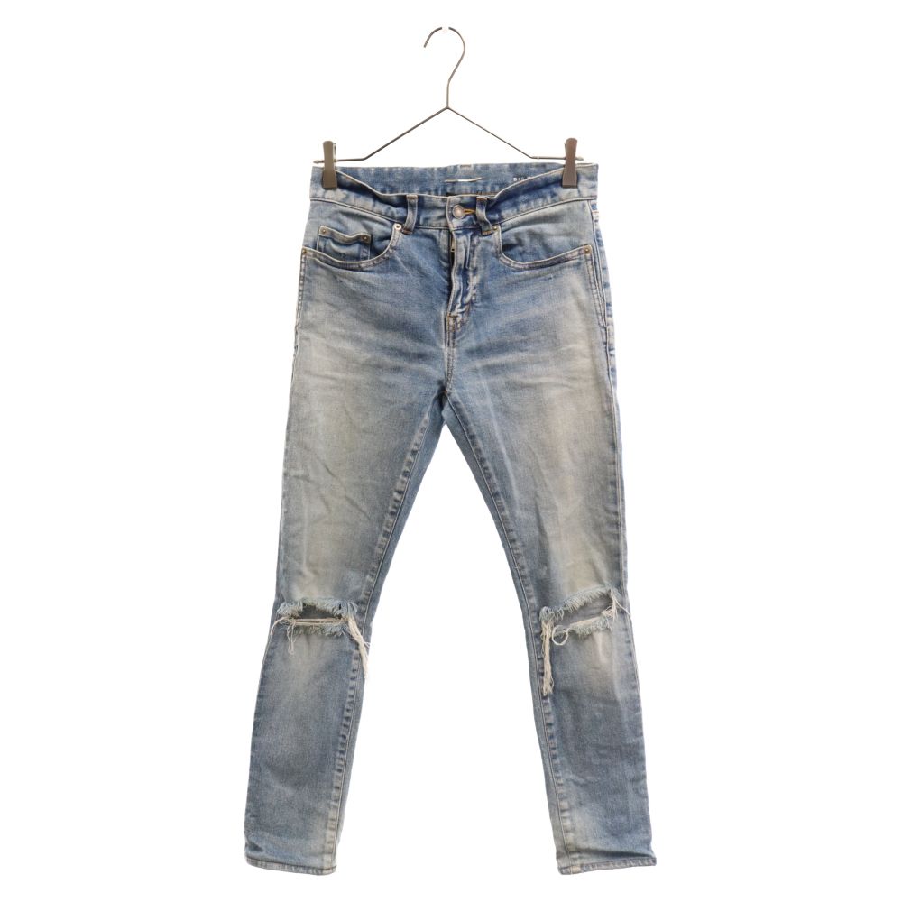 サンローランパリ ダメージ加工 ジーンズ 26サイズ インディゴ