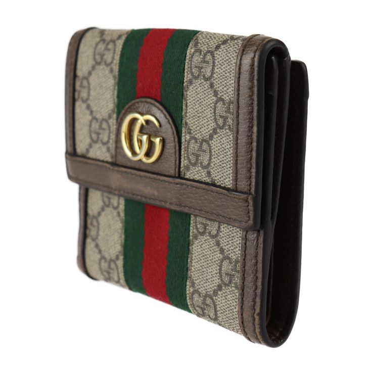 GUCCI グッチ 二つ折り財布 523173 GGスプリームキャンバス レザー