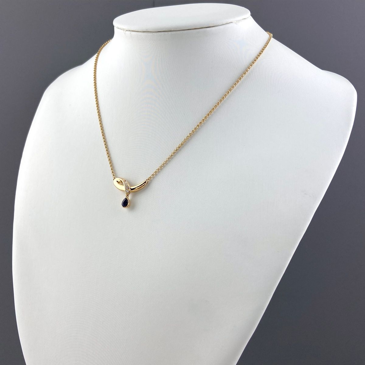 サファイア デザインネックレス K18 静穏 【中古】 