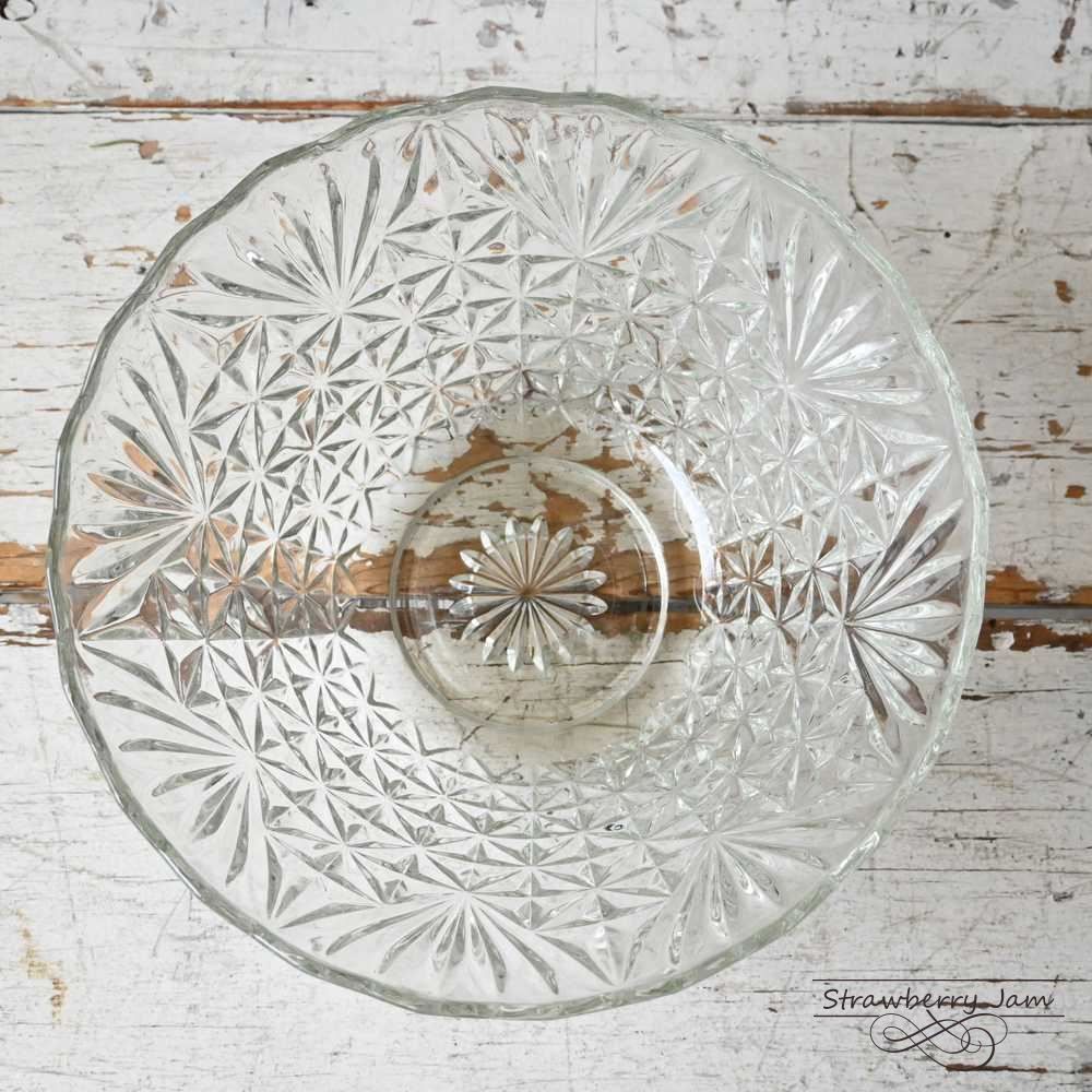 早い者勝ち！】IKI-503 フランスアンティーク ガラスボウル サラダ