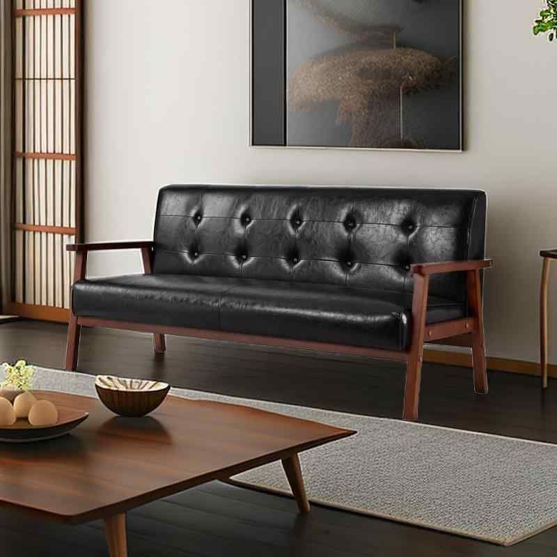 オーエスジェイ OSJ ソファ 3人掛け ブラック レトロモダン 161×61×76