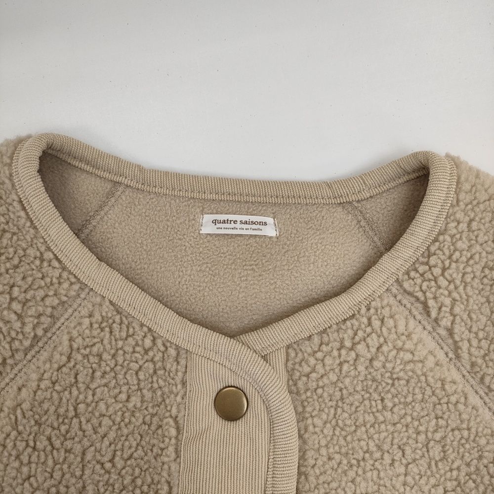 quatre saisons フリースボアカーディガン スナップボタン