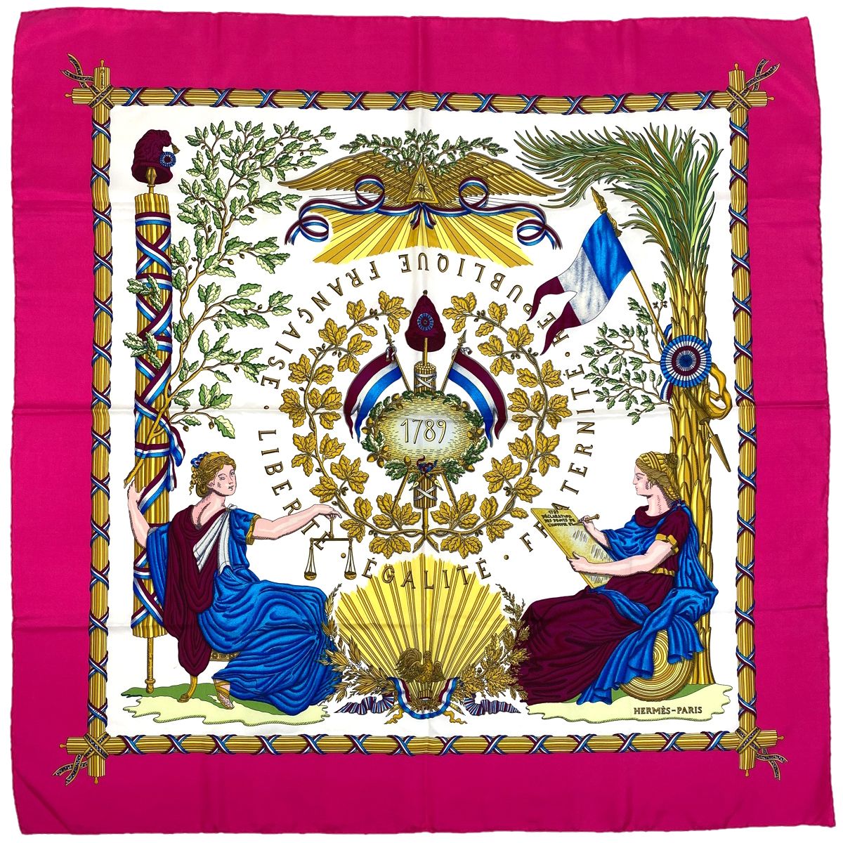 エルメス HERMES スカーフ カレ90 EGALITE FRATERNITE REPUBLIQUE