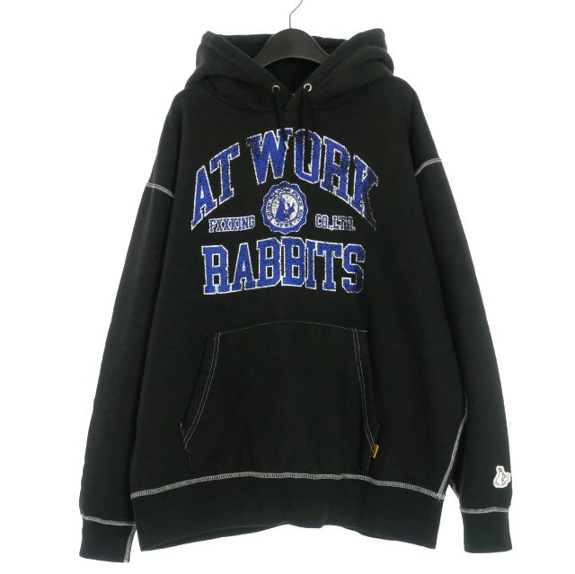 エフアールツー FR2 × ATWORK  GROUP 35th ANNIVERSARY HOODIE ロゴフーディ パーカー XL ブラック 黒