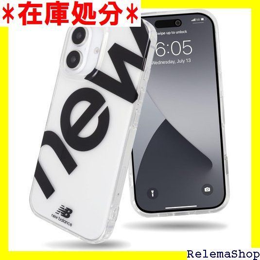 New Balance iPhone 16 ケース TPU クリア ニューバランス ブランド スマホケース ロゴ 透明 アイフォン16 iPhone16 用 6.1インチ カバー ブラック 2720