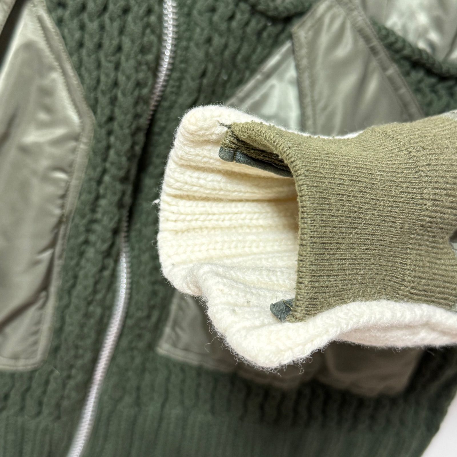 【空っぽ様】専用sacai ケーブルニット×MA1 sacai サカイ ケーブルニット ドッキング MA-1ジャケット - メルカリ