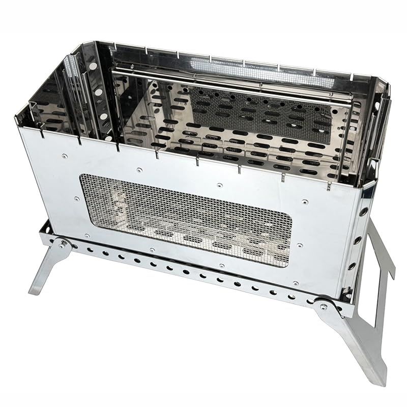 彡Solotour 焚き火台 二次燃焼 五徳 4枚 ステンレス コンパクト 携帯便利 収納バッグ付き 収納サイズ41ｘ23ｘ8 |4.5kg 0